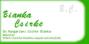bianka csirke business card